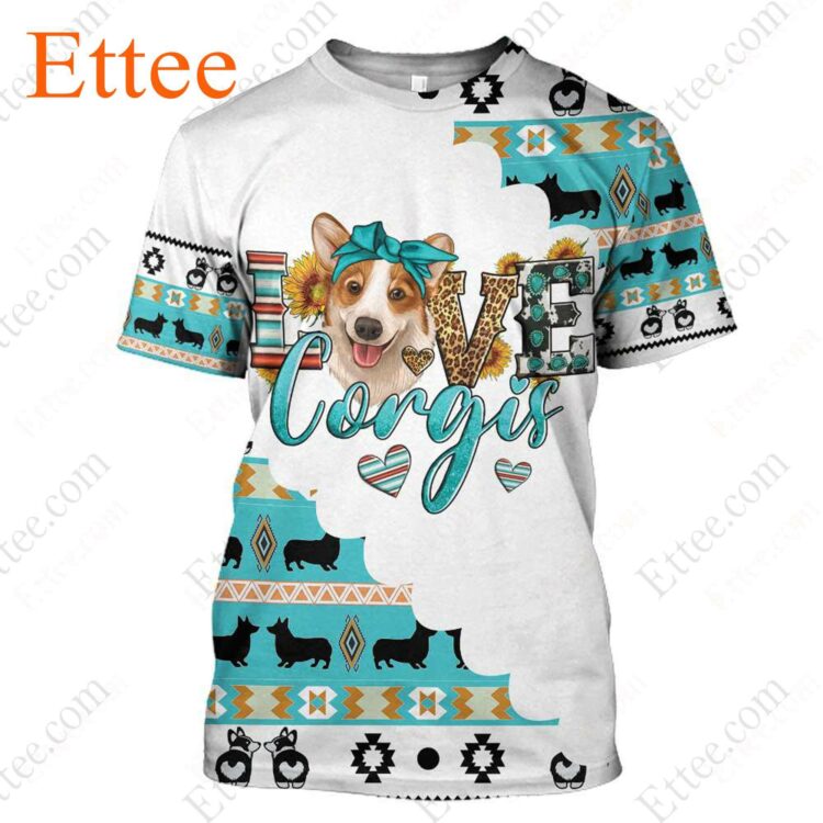 I Love Corgi 3D Hoodie, Unisex Fashion Gift for Dog Lover - Ettee - 3D Hoodie