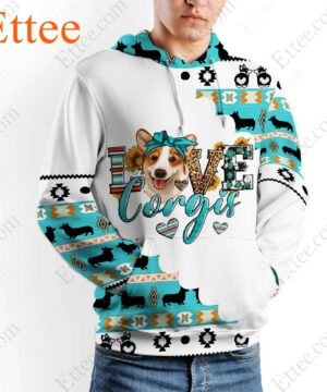 I Love Corgi 3D Hoodie, Unisex Fashion Gift for Dog Lover - Ettee - 3D Hoodie