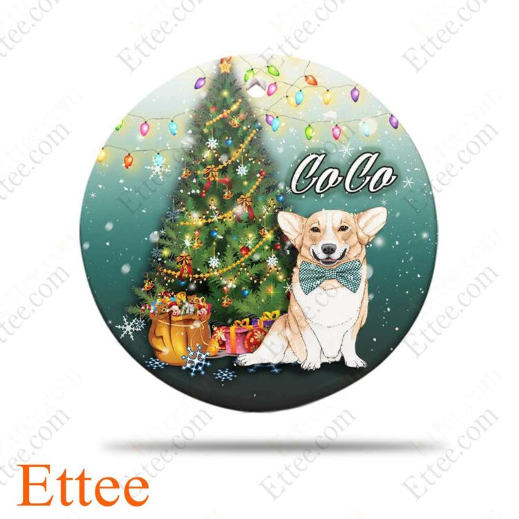Corgi Dog Ceramic Ornament, Christmas Gift for Dog Lover - Ettee - Ceramic ornament