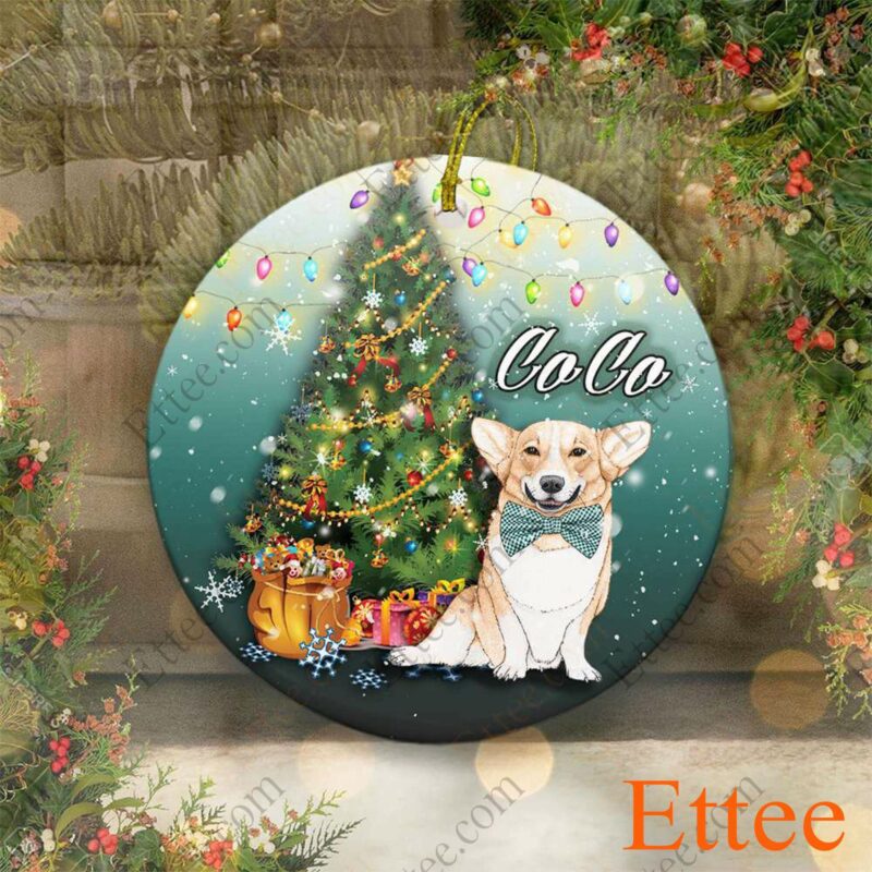 Corgi Dog Ceramic Ornament, Christmas Gift for Dog Lover - Ettee - Ceramic ornament