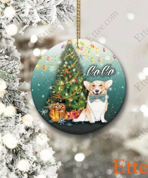 Corgi Dog Ceramic Ornament, Christmas Gift for Dog Lover - Ettee - Ceramic ornament