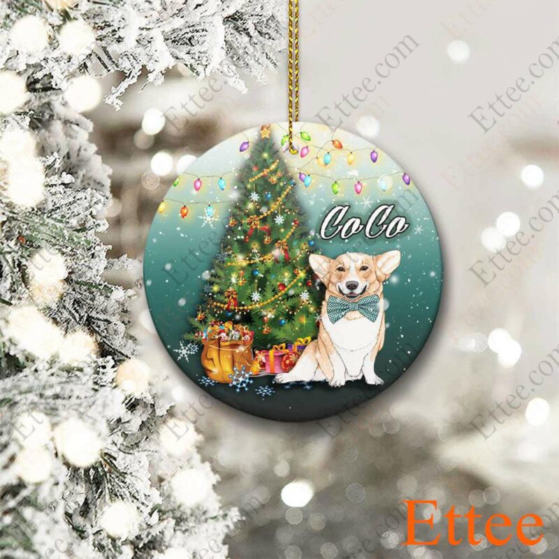 Corgi Dog Ceramic Ornament, Christmas Gift for Dog Lover - Ettee - Ceramic ornament