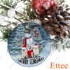 Snowman Corgi Dog Ceramic Ornament, Christmas Gift for Dog Lover - Ettee - Ceramic ornament