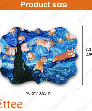 Corgi Starry Night Dog Ceramic Ornament, Gift for Dog Lover - Ettee - Ceramic ornament