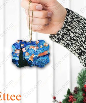 Corgi Starry Night Dog Ceramic Ornament, Gift for Dog Lover - Ettee - Ceramic ornament