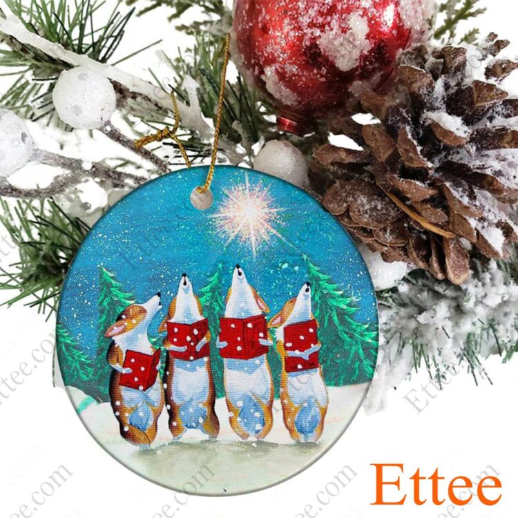Corgi Singing Christmas Carols Ornament 2022 - Ettee - 2022