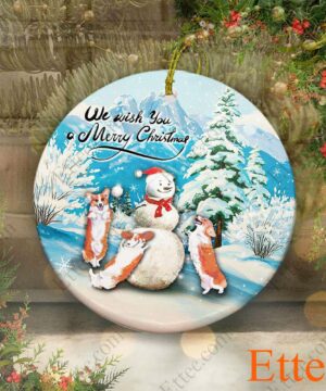 Corgi Dog Snowman Christmas Ornament - Ettee - christmas