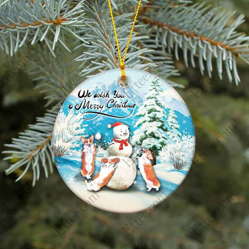 Corgi Dog Snowman Christmas Ornament - Ettee - christmas