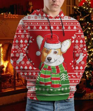 Corgi Dog 3D Unisex Hoodie Christmas Gift for Dog Lovers - Ettee - 3D