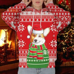 Corgi Dog 3D Unisex Hoodie Christmas Gift for Dog Lovers - Ettee - 3D