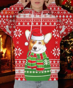 Corgi Dog 3D Unisex Hoodie Christmas Gift for Dog Lovers - Ettee - 3D