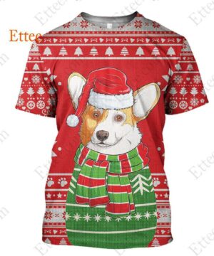 Corgi Dog 3D Unisex Hoodie Christmas Gift for Dog Lovers - Ettee - 3D