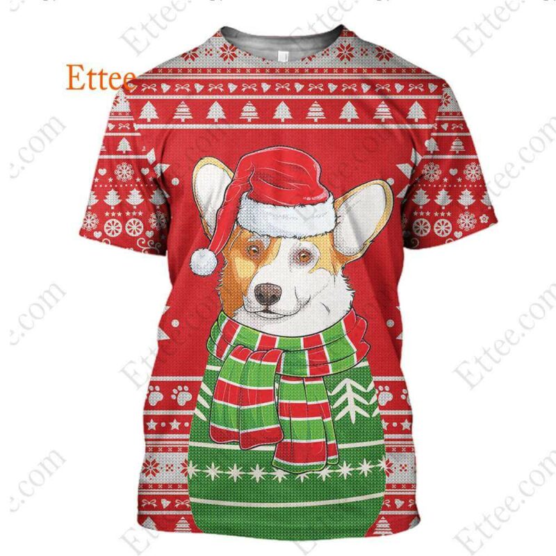 Corgi Dog 3D Unisex Hoodie Christmas Gift for Dog Lovers - Ettee - 3D