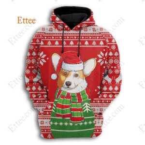 Corgi Dog 3D Unisex Hoodie Christmas Gift for Dog Lovers - Ettee - 3D