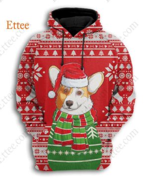 Corgi Dog 3D Unisex Hoodie Christmas Gift for Dog Lovers - Ettee - 3D