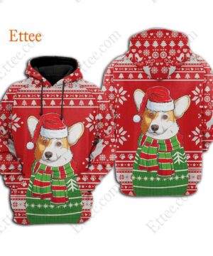 Corgi Dog 3D Unisex Hoodie Christmas Gift for Dog Lovers - Ettee - 3D