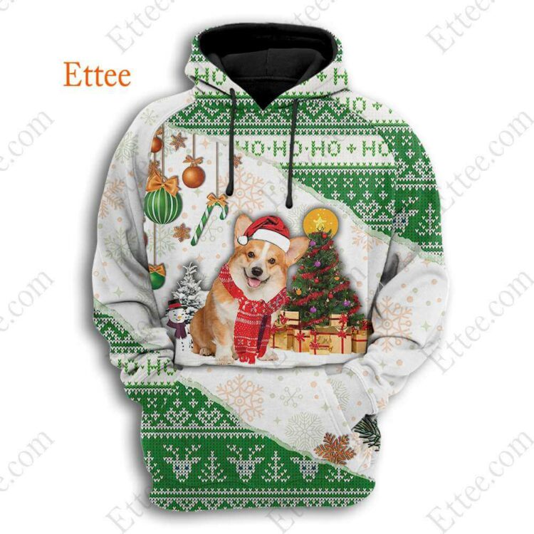 Corgi Dog Christmas 3D Hoodie, Gift for Dog Lover - Ettee - 3D Hoodie