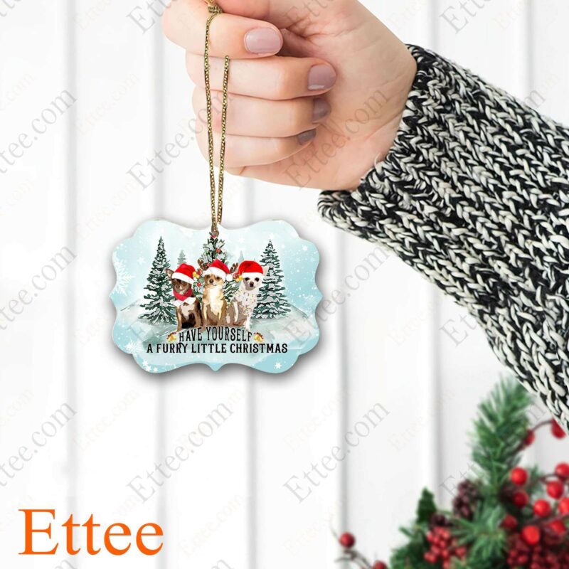 Chihuahua Gift 2022 Aluminum Benelux Ornament, Have Yourself A Furry Little Christmas - Ettee - benelux ornament