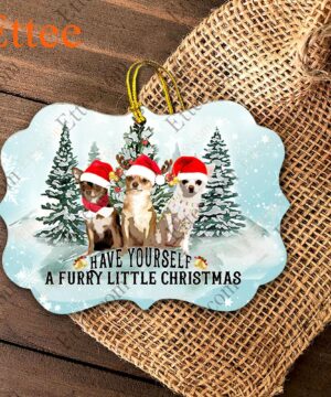 Chihuahua Gift 2022 Aluminum Benelux Ornament, Have Yourself A Furry Little Christmas - Ettee - benelux ornament