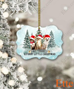 Chihuahua Gift 2022 Aluminum Benelux Ornament, Have Yourself A Furry Little Christmas - Ettee - benelux ornament