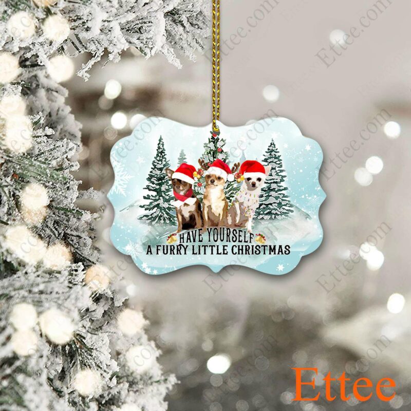 Chihuahua Gift 2022 Aluminum Benelux Ornament, Have Yourself A Furry Little Christmas - Ettee - benelux ornament