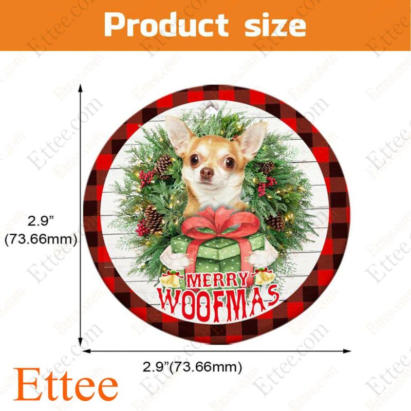 Chihuahua Merry Woofmas Ceramic Ornament, Pet Gift 2022 - Ettee - Ceramic ornament