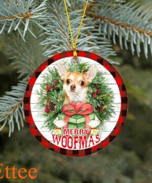 Chihuahua Merry Woofmas Ceramic Ornament, Pet Gift 2022 - Ettee - Ceramic ornament