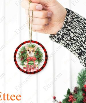 Chihuahua Merry Woofmas Ceramic Ornament, Pet Gift 2022 - Ettee - Ceramic ornament