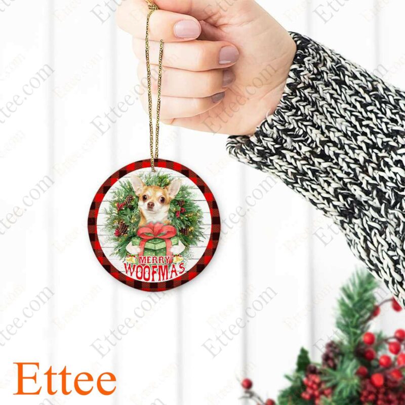 Chihuahua Merry Woofmas Ceramic Ornament, Pet Gift 2022 - Ettee - Ceramic ornament