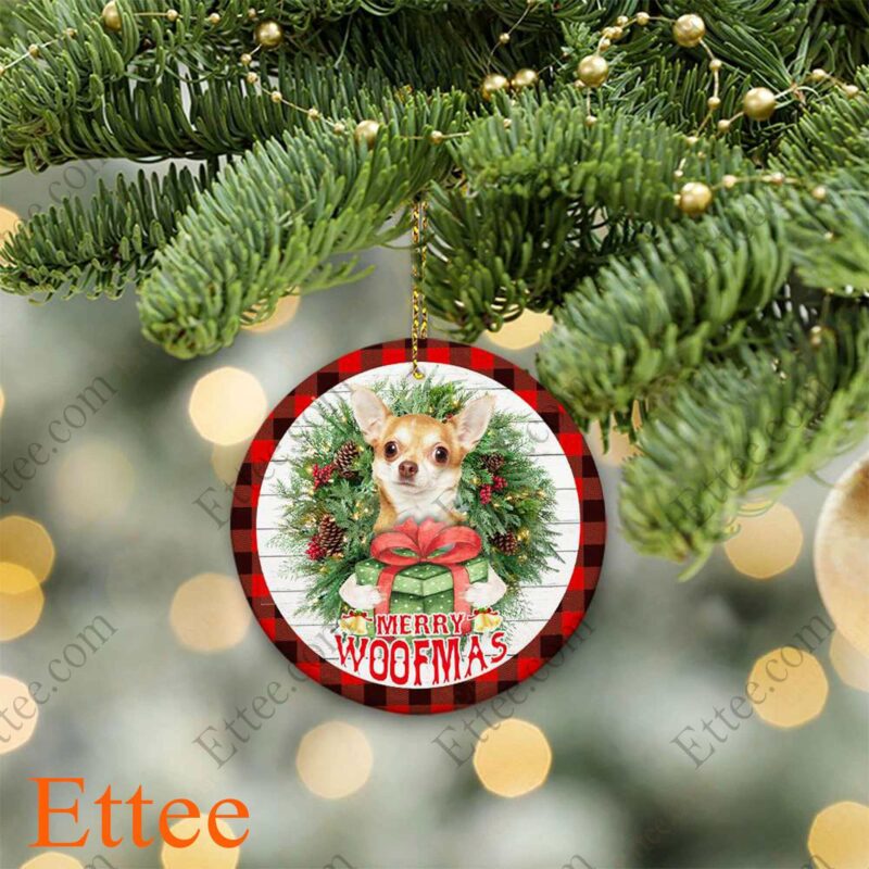 Chihuahua Merry Woofmas Ceramic Ornament, Pet Gift 2022 - Ettee - Ceramic ornament