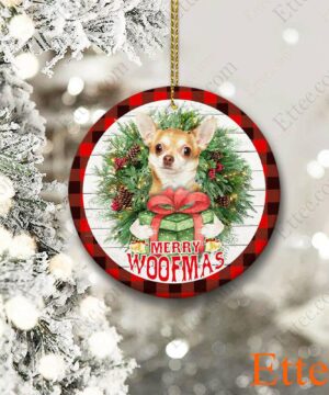 Chihuahua Merry Woofmas Ceramic Ornament, Pet Gift 2022 - Ettee - Ceramic ornament