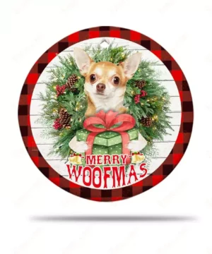 Chihuahua Merry Woofmas Ceramic Ornament, Pet Gift 2022 - Ettee - Ceramic ornament