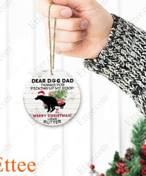 Dog Pooping Ceramic Ornament Dear Dog Dad, Perfect Gag Gift 2022 - Ettee - Ceramic ornament