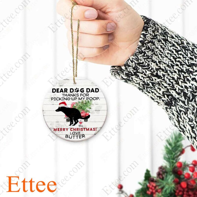 Dog Pooping Ceramic Ornament Dear Dog Dad, Perfect Gag Gift 2022 - Ettee - Ceramic ornament