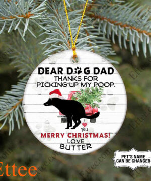 Dog Pooping Ceramic Ornament Dear Dog Dad, Perfect Gag Gift 2022 - Ettee - Ceramic ornament