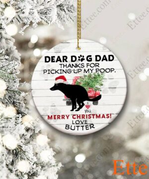 Dog Pooping Ceramic Ornament Dear Dog Dad, Perfect Gag Gift 2022 - Ettee - Ceramic ornament