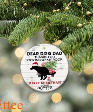 Dog Pooping Ceramic Ornament Dear Dog Dad, Perfect Gag Gift 2022 - Ettee - Ceramic ornament