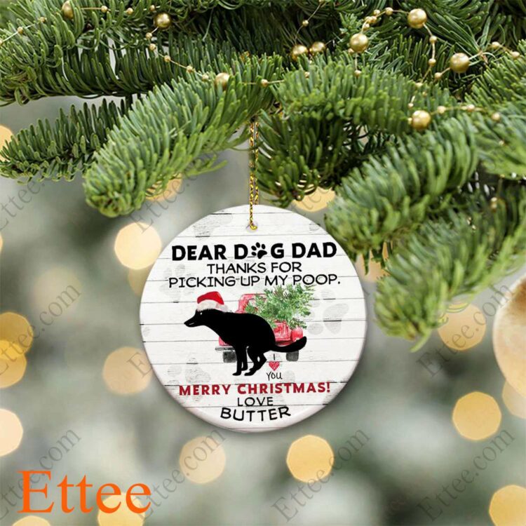 Dog Pooping Ceramic Ornament Dear Dog Dad, Perfect Gag Gift 2022 - Ettee - Ceramic ornament