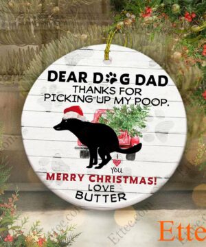 Dog Pooping Ceramic Ornament Dear Dog Dad, Perfect Gag Gift 2022 - Ettee - Ceramic ornament