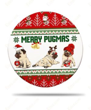 Merry Pugmas Ceramic Ornament, Gift For Pug Lovers 2022 - Ettee - Ceramic ornament