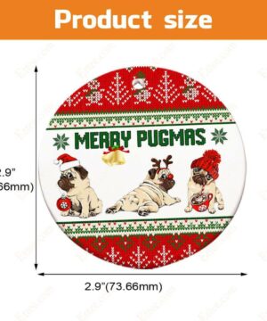 Merry Pugmas Ceramic Ornament, Gift For Pug Lovers 2022 - Ettee - Ceramic ornament