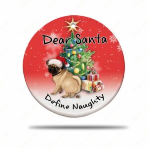 Pug Pooping Pooches Ceramic Ornament, Define Naughty 2022 Gag Gift - Ettee - Ceramic ornament