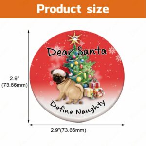 Pug Pooping Pooches Ceramic Ornament, Define Naughty 2022 Gag Gift - Ettee - Ceramic ornament