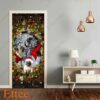 Pugs Peeking Dogs Door Cover, 2022 Christmas Home Decoration For Pug Lovers - Ettee - 2022