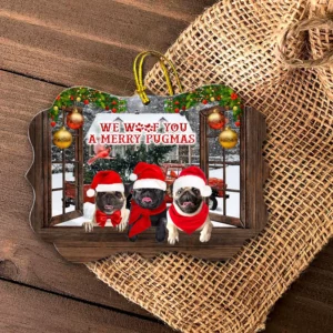 Pugs Benelux Ornament, We Woof You A Merry Pugmas - Ettee - benelux ornament