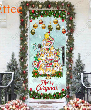 Corgi Christmas Tree Door Cover, Merry Corgmas Christmas 2022 Home Decoration - Ettee - christmas 2022