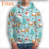 Funny Corgi Sleeping 3D Zip Hoodie, 2022 Christmas Gift For Corgi Lovers - Ettee - 2022 Christmas Gift