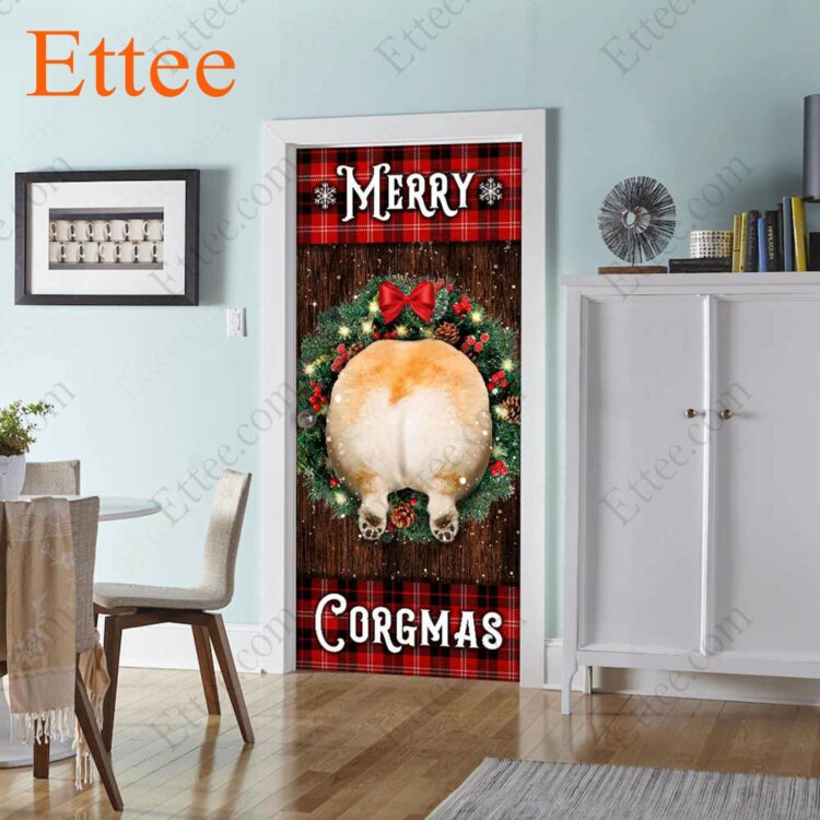 Merry Corgmas Door Cover, Christmas 2022 Home Decoration - Ettee - christmas 2022