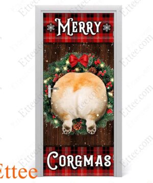 Merry Corgmas Door Cover, Christmas 2022 Home Decoration - Ettee - christmas 2022