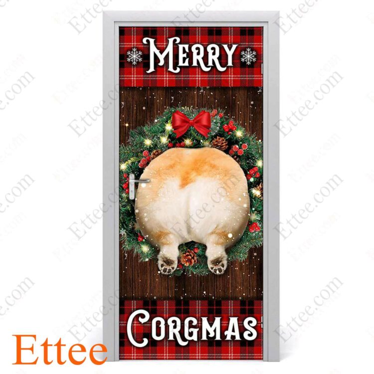 Merry Corgmas Door Cover, Christmas 2022 Home Decoration - Ettee - christmas 2022